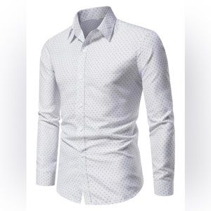 Men Button Up Shirt Work/Wedding/Prom